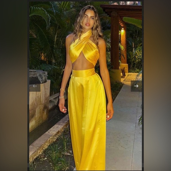 White Fox Boutique Pink Satin Jumpsuit - Picture 10 of 16